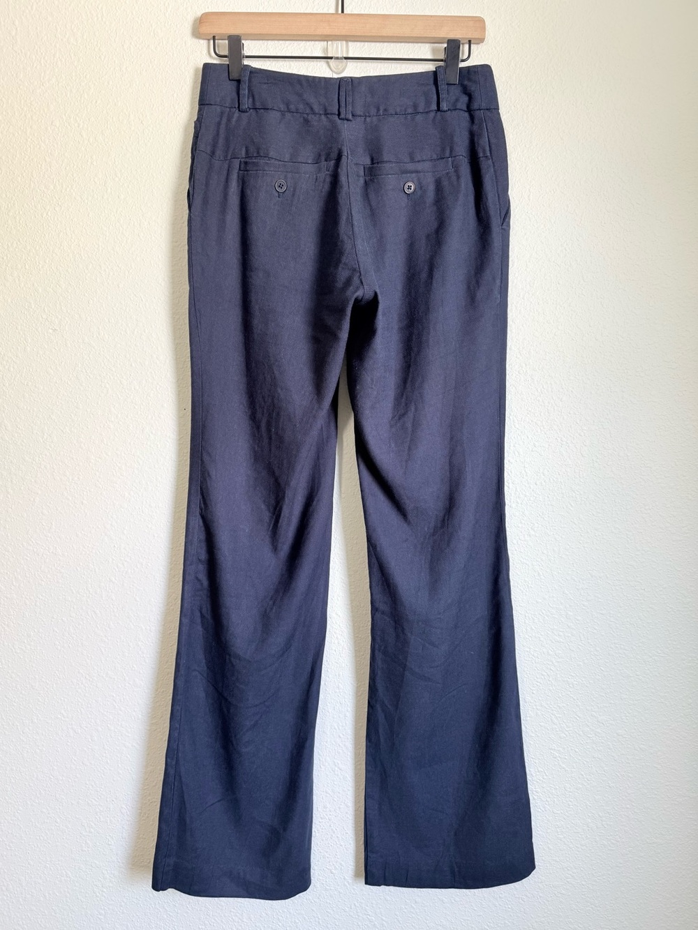 Anthropologie Elevenses Linen Blend Bootcut Pants Boho Retro Indie Minimalist - Picture 6 of 8